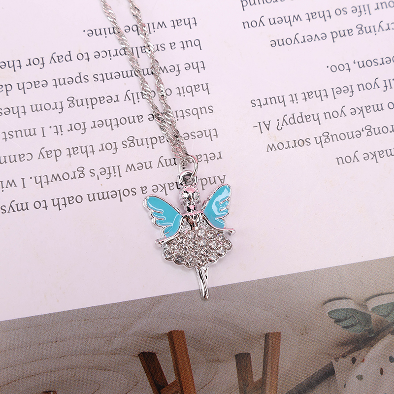 Diamond Butterfly Girl Necklace