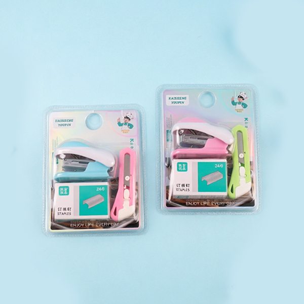 Mini Stapler with Staples and Knife