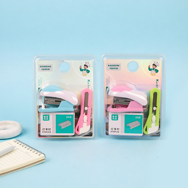 Mini Stapler with Staples and Knife
