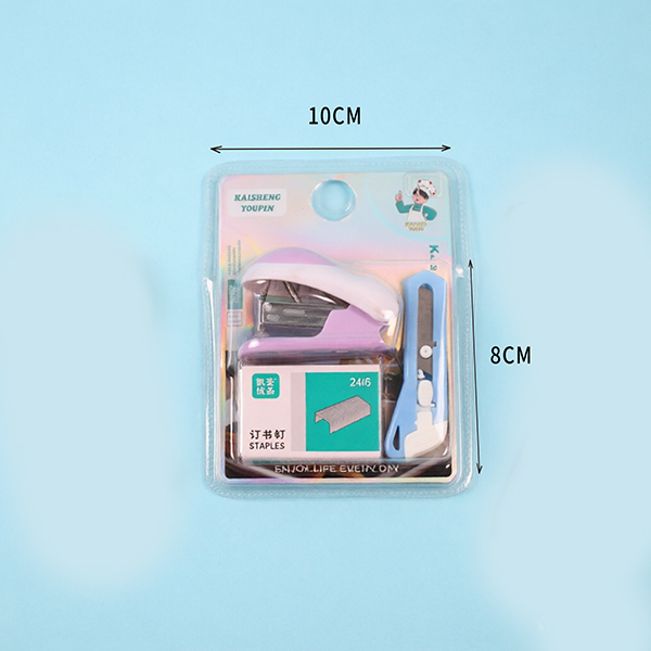 Mini Stapler with Staples and Knife