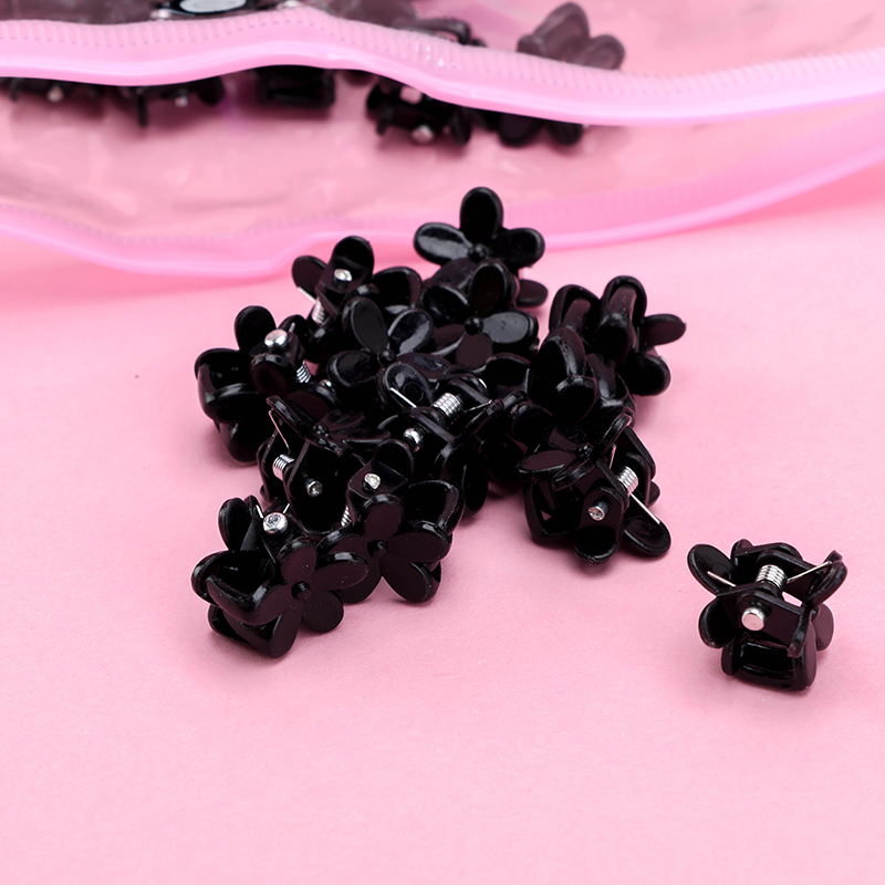 40pcs Bagged Mini Small Hair Claw Clip Black ABS 4011900384