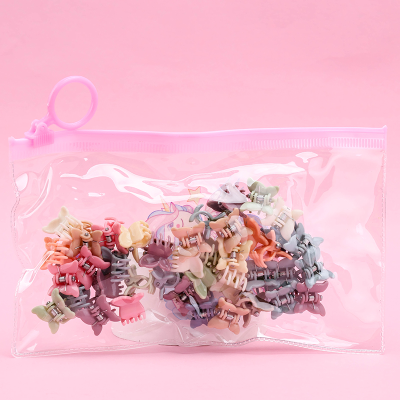 40pcs Bagged Mini Small Hair Claw Clip Colorful ABS 4011900385