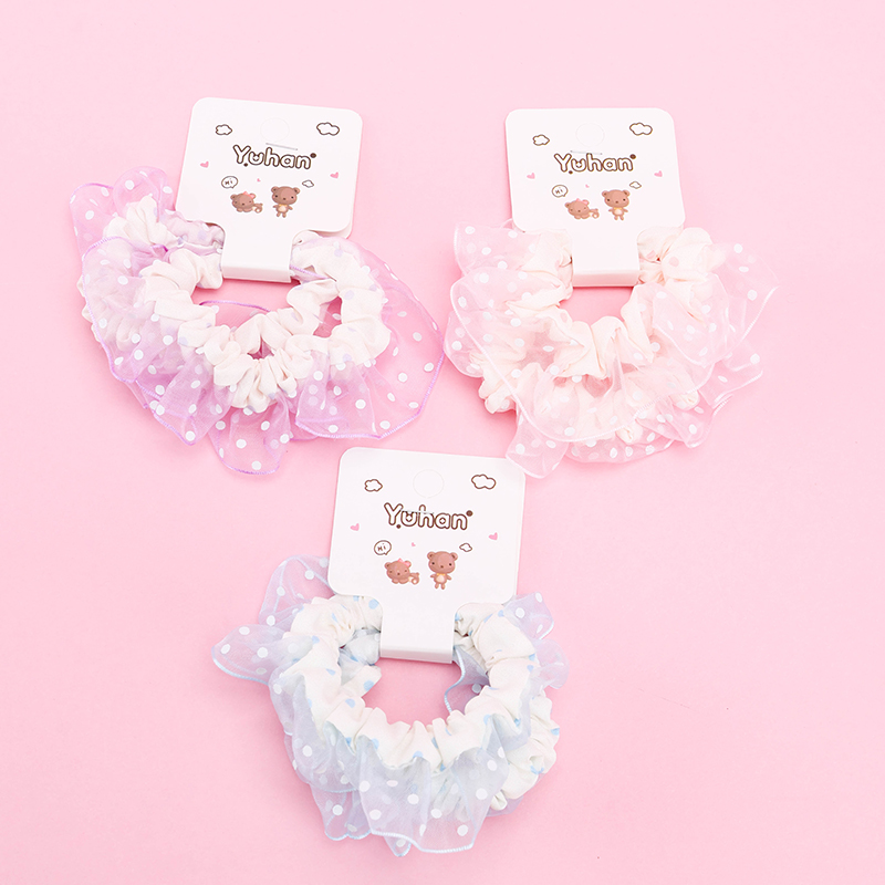Basket Small Spot Lace Fabric Hair Scrunchie 4012101898