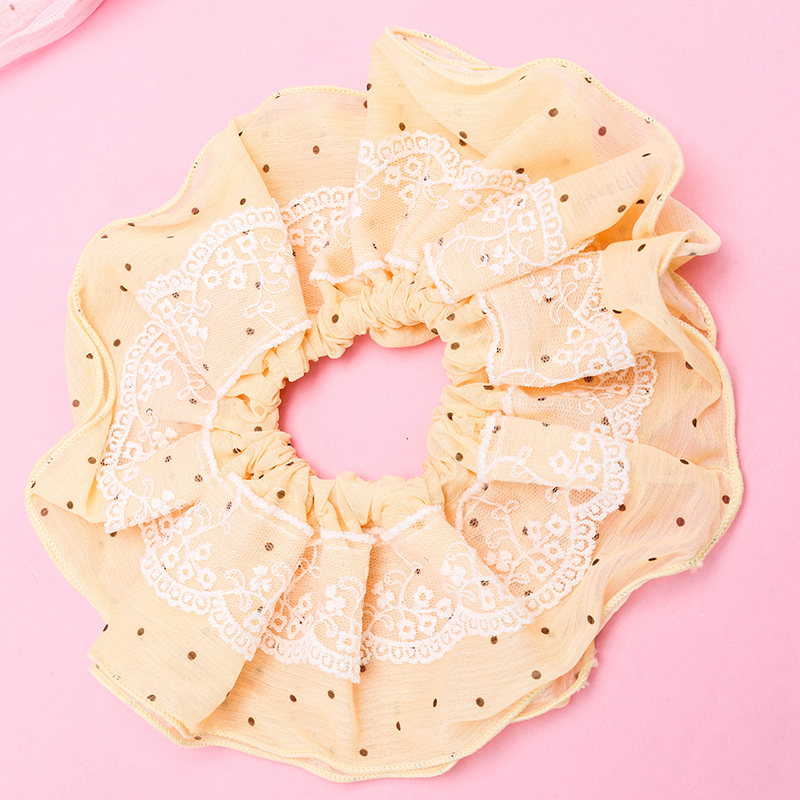New Lace Fold-Over Polyester Hair Scrunchie 4012101910