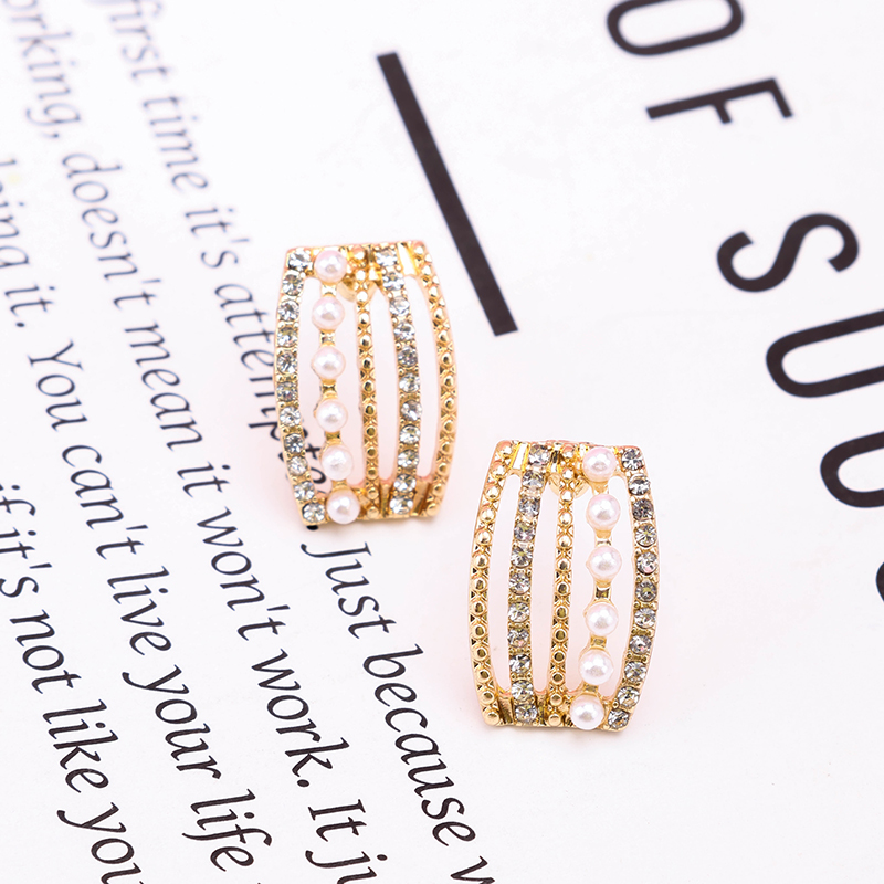 French Layered Diamond Ear Studs