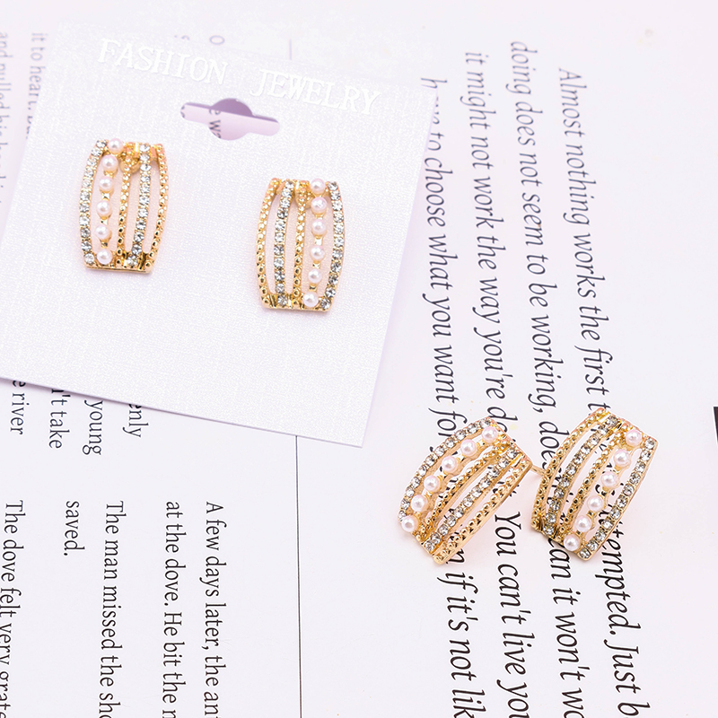 French Layered Diamond Ear Studs