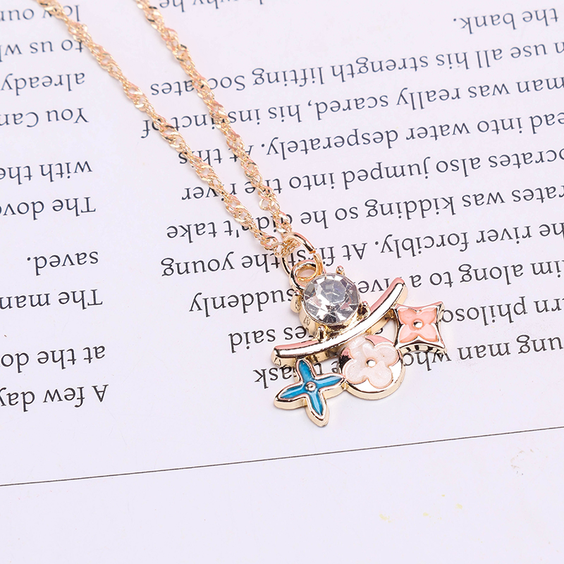 Diamond Flower Water Wave Necklace