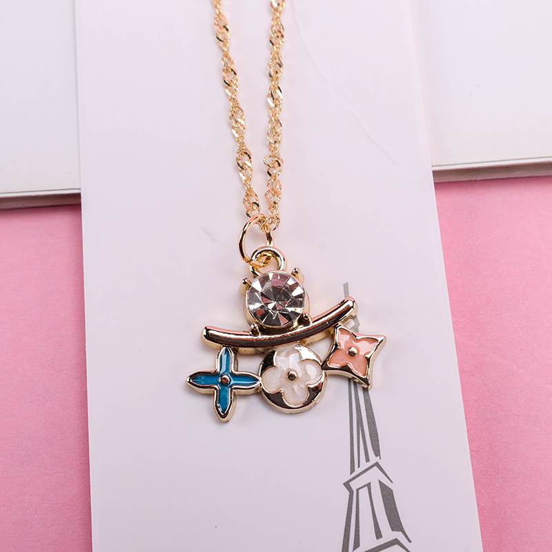 Diamond Flower Water Wave Necklace