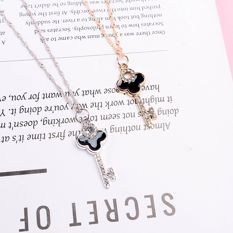 Enamel Key Water Wave Necklace