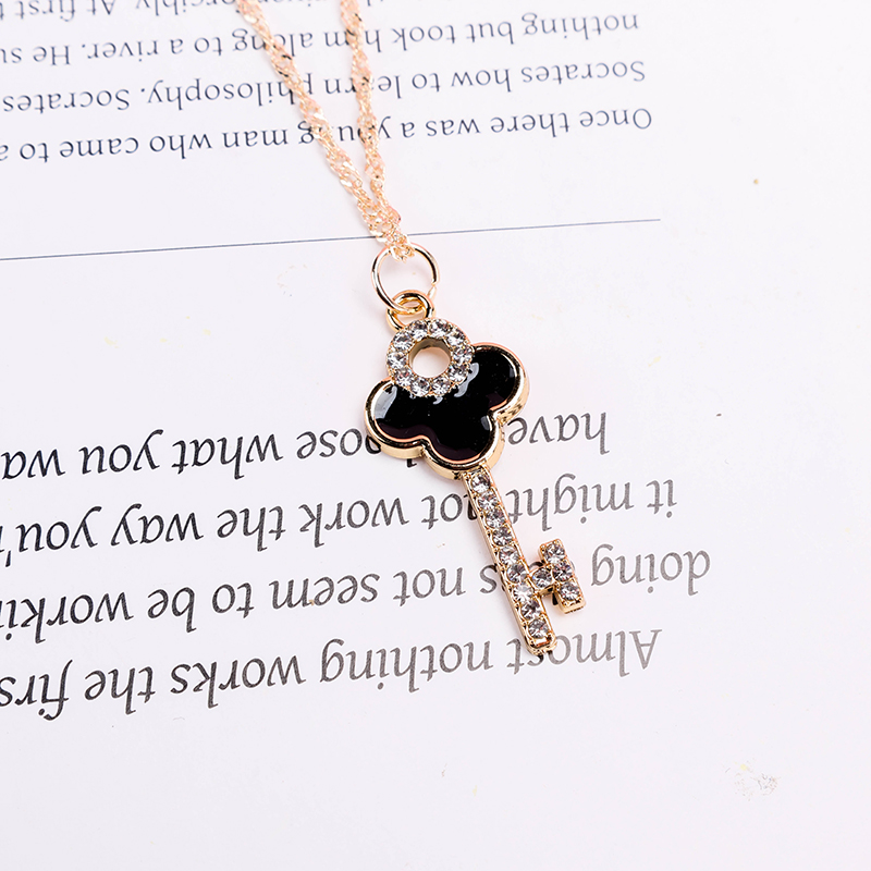 Enamel Key Water Wave Necklace