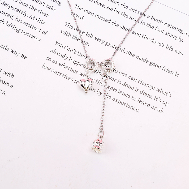 New Silver Double Pendant Necklace