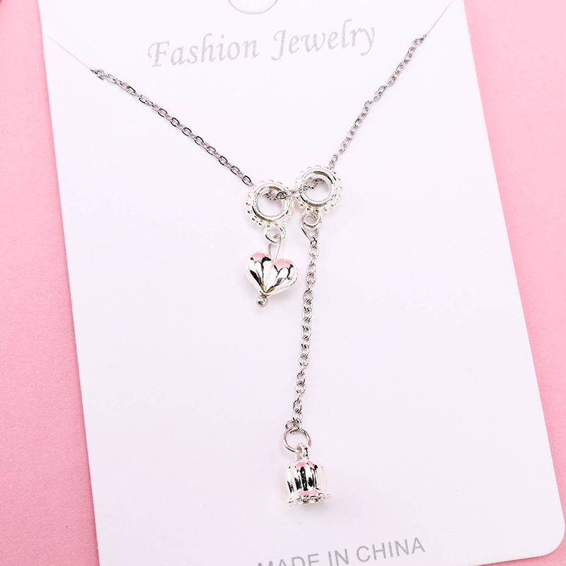 New Silver Double Pendant Necklace