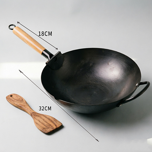 32 cm Iron Cooking Pot Round Bottom with Ears