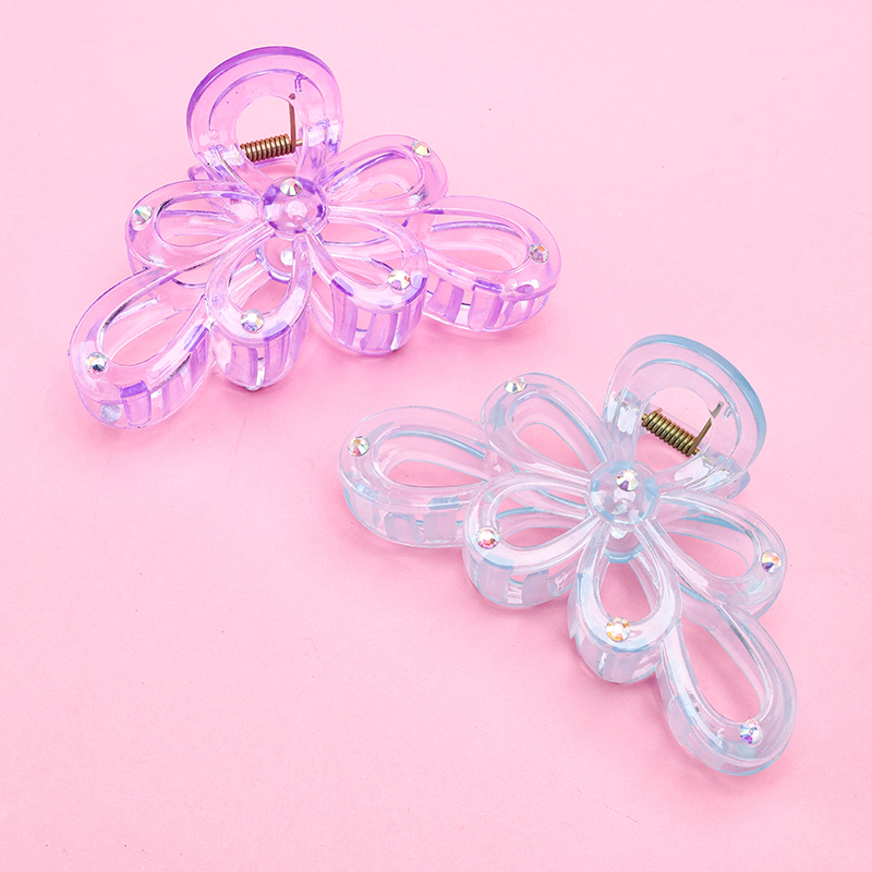 Double-Sided Simple Rhinestone Plastic Large Hair Claw Clip 4011801206