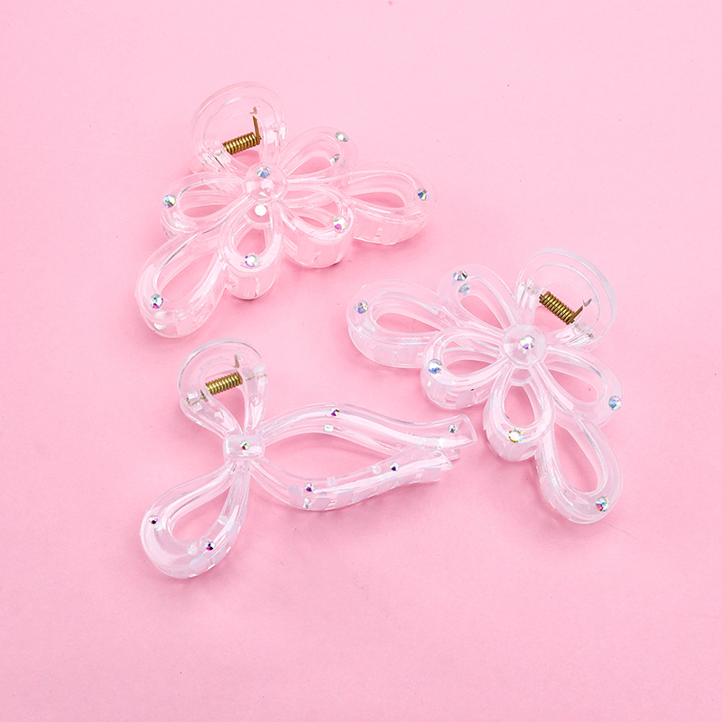 Double-Sided Simple Rhinestone Plastic Large Hair Claw Clip 4011801206