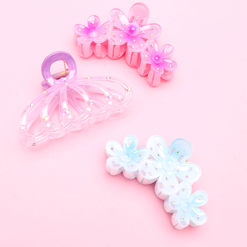 12 cm Gradient Rhinestone Large Hair Claw Clip Plastic 4011801214