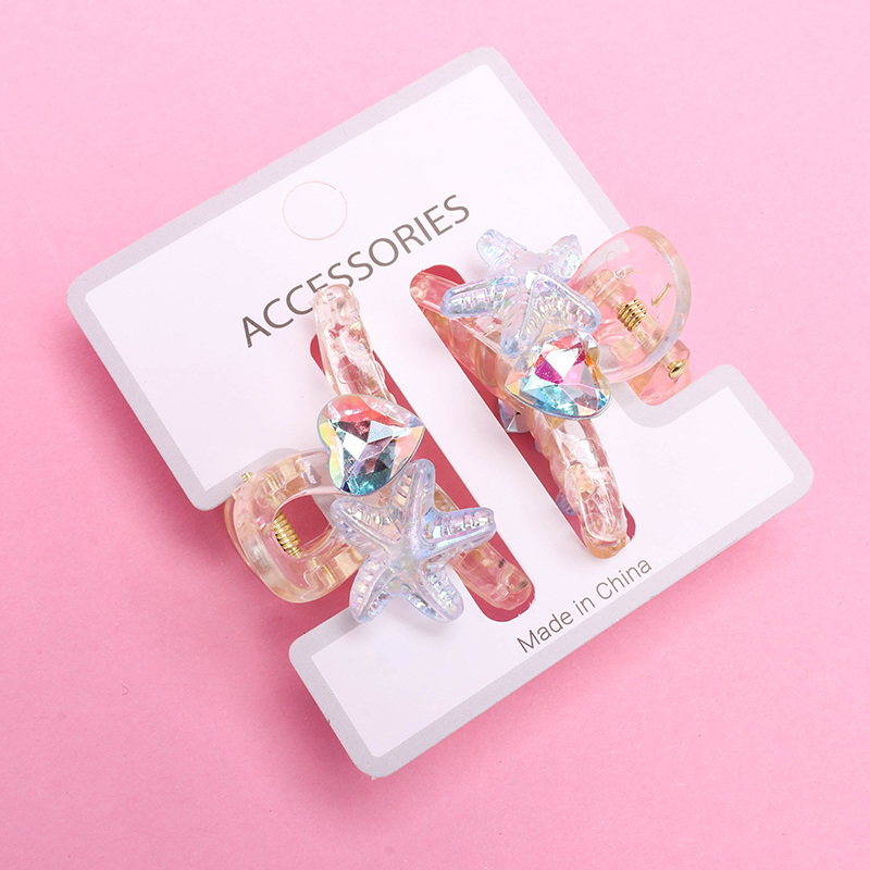 Boxed Double-Sided Starfish Zircon Small Hair Claw Clip Plastic 4011900398