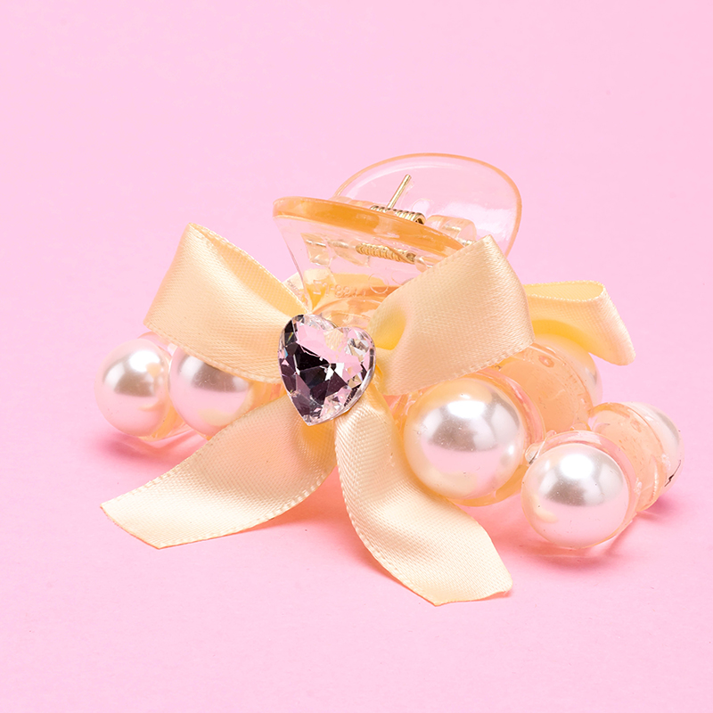 8 cm Bow Pearl Medium Hair Claw Clip