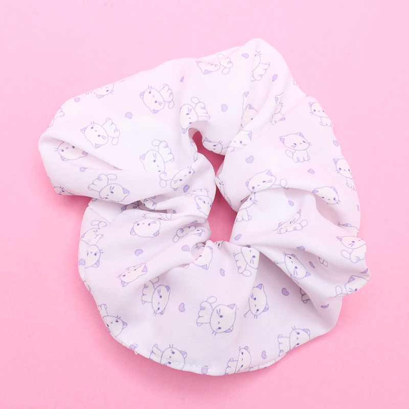 New Simple Printed Polyester Hair Scrunchie 4012101906