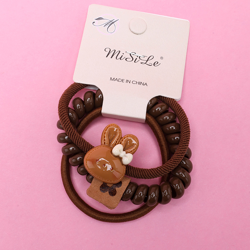 Curry Rabbit Head Standard Combination Rubber Band 3 Nylon Hair Tie 4012202364