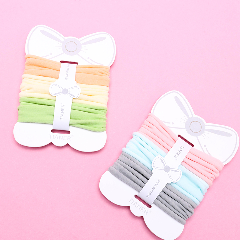 Boxed Three Curry Wide Rubber Bands Nylon Spandex Hair Tie 4012202396