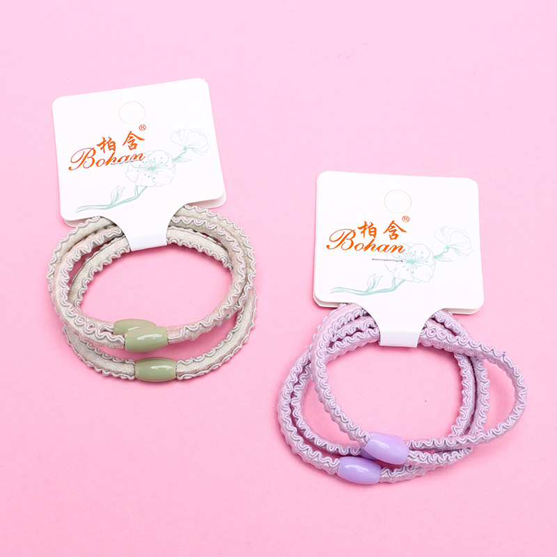 Three Light-Colored Ruffled Rubber Bands Nylon Hair Tie 4012202402