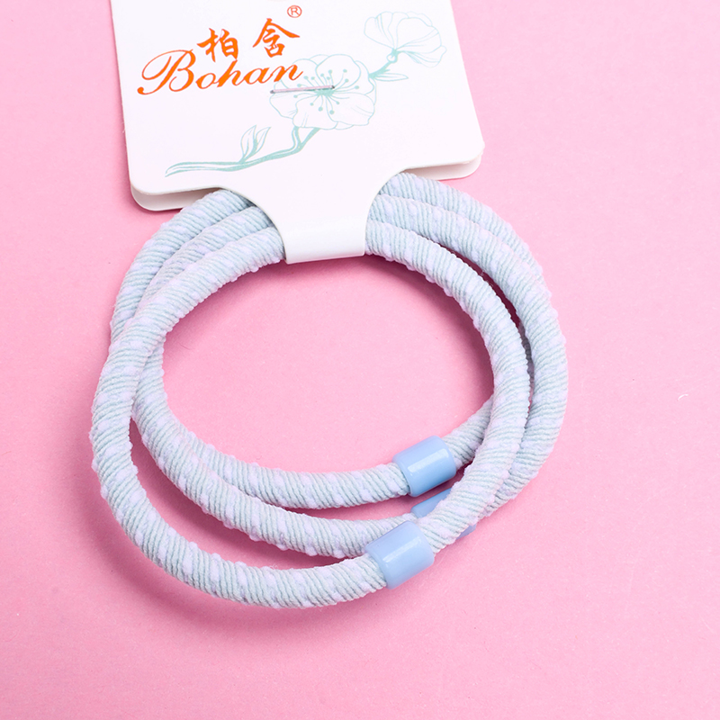 Three Spring-Colored White-Dot Twill Bands Nylon Hair Tie 4012202403