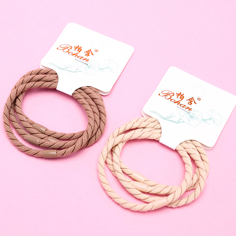 Three Cream-Colored Twill Bands Nylon Hair Tie 4012202404