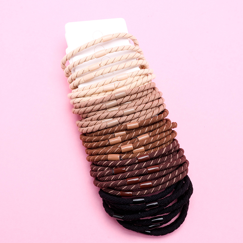 Three Cream-Colored Twill Bands Nylon Hair Tie 4012202404