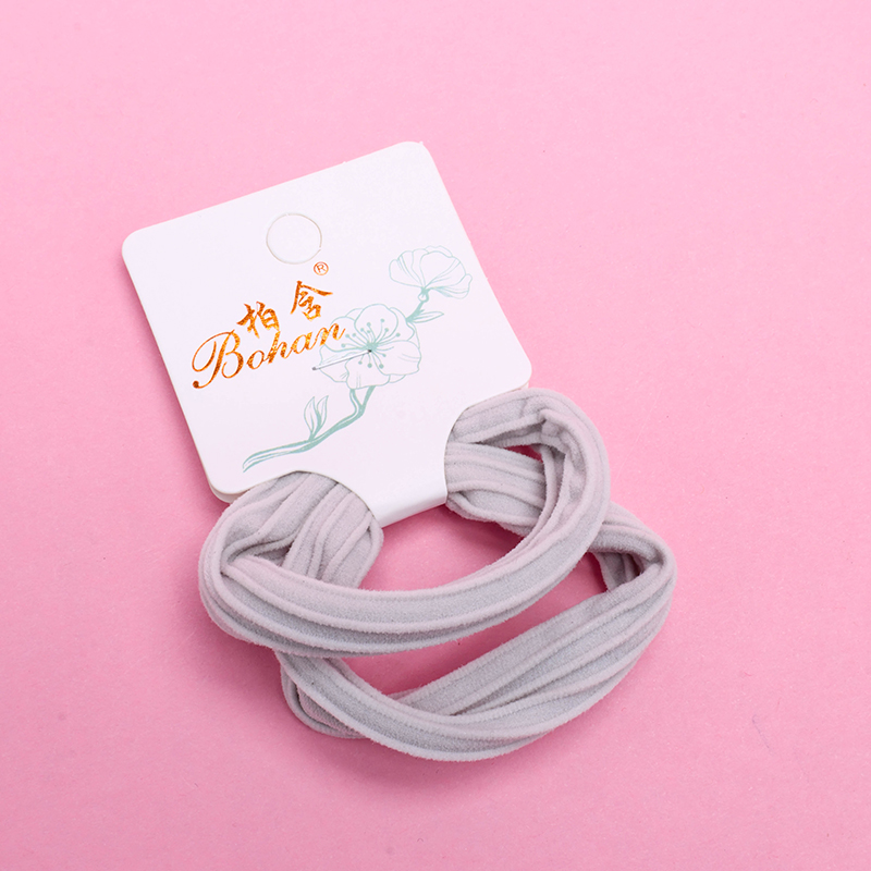 Two Colored Horizontal Cotton Bands Nylon Hair Tie 4012202406