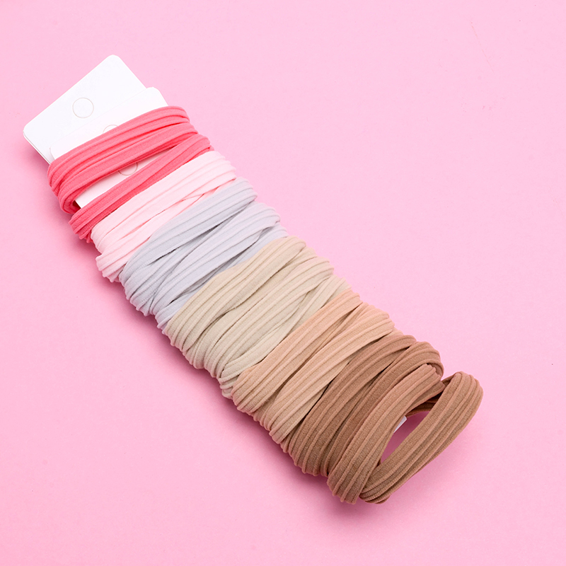 Two Colored Horizontal Cotton Bands Nylon Hair Tie 4012202406