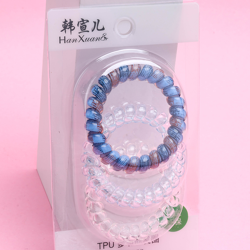 Three Simple Suction Card Telephone Line Combination TPU Hair Tie 4012300208