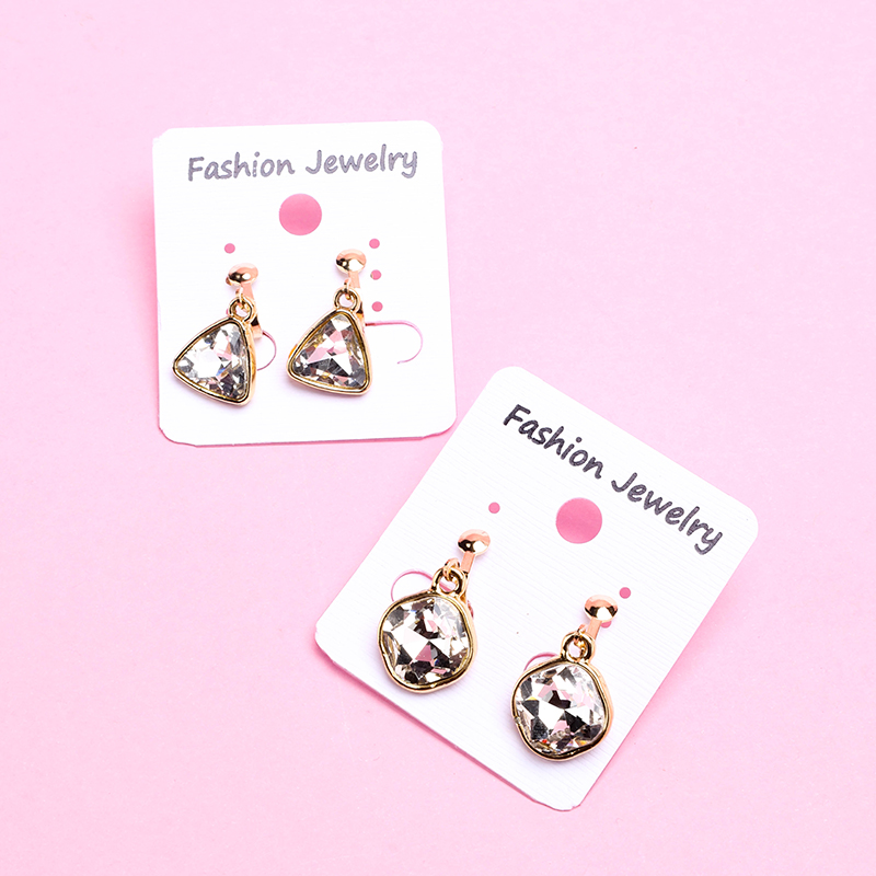 Long Bar Geometric Crystal Ear Clip