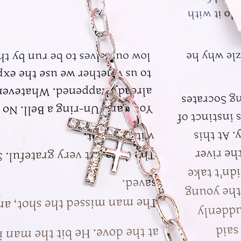 Simple Cross Rhinestone Bracelet