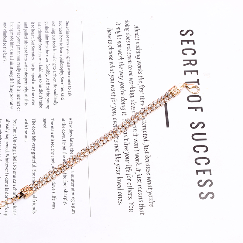 Simple Exquisite Rhinestone Double Strand Bracelet 4021001180