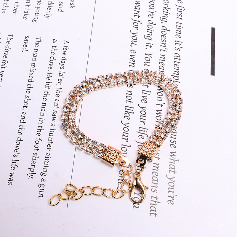 Simple Exquisite Rhinestone Double Strand Bracelet 4021001180