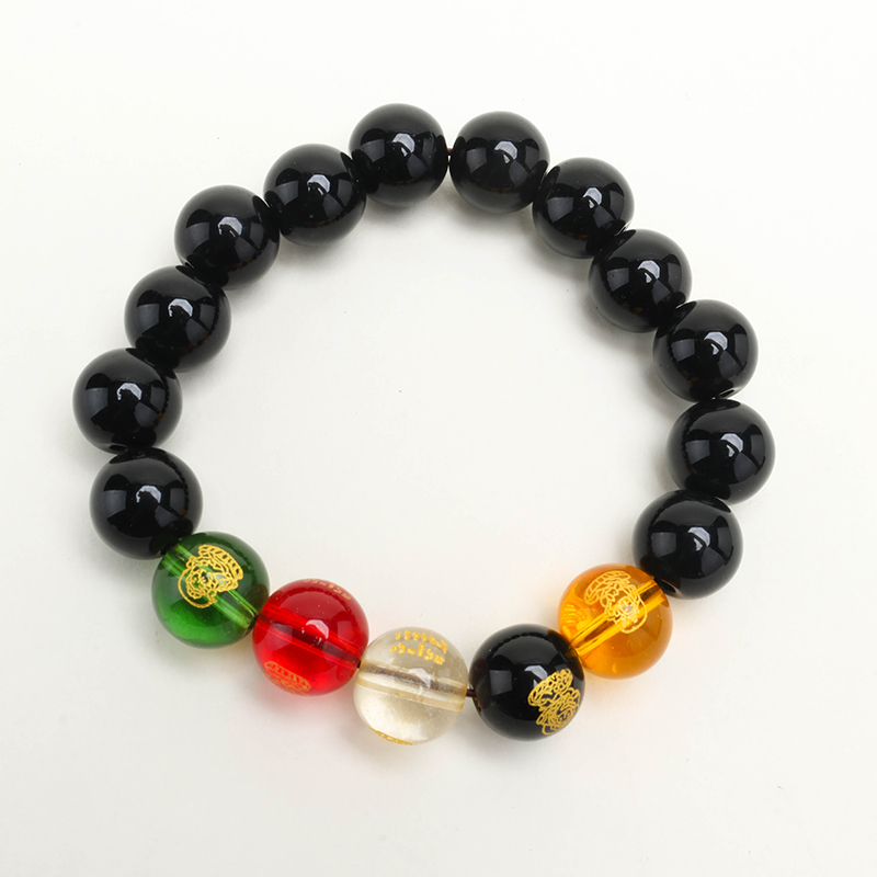 Obsidian Fortune God Bracelet