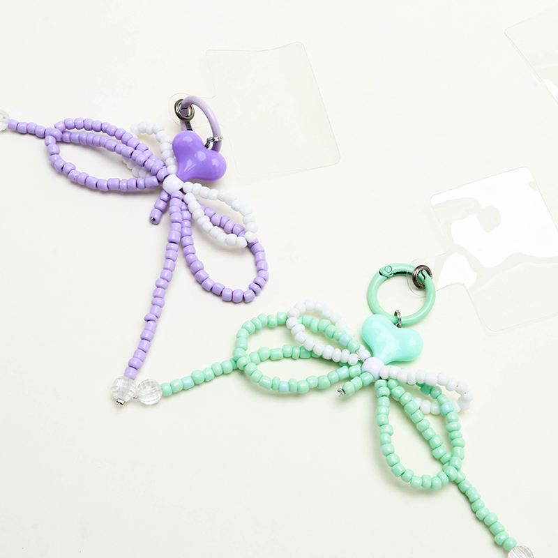 Colorful Heart Bow Charm