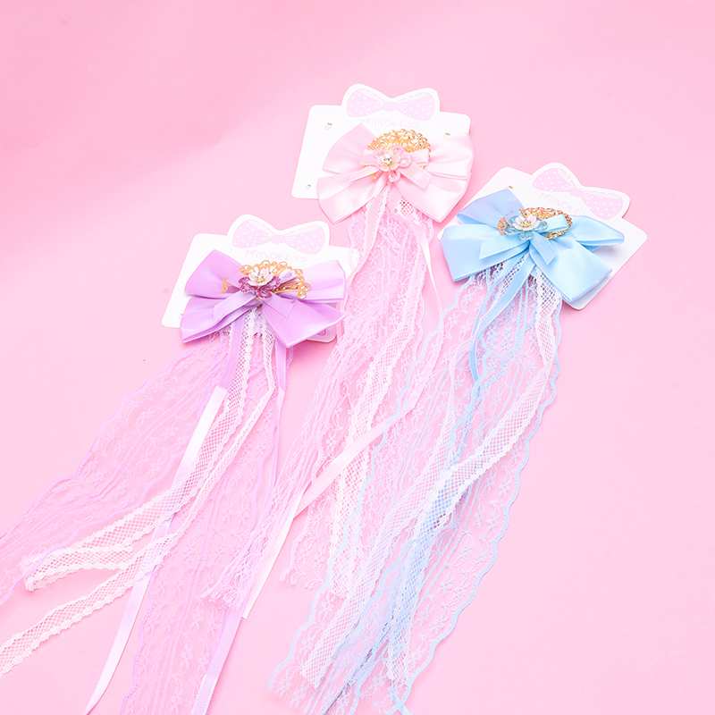 Bow Lace Ribbon Duckbill Alloy Polyester Hair Clip 4010402765