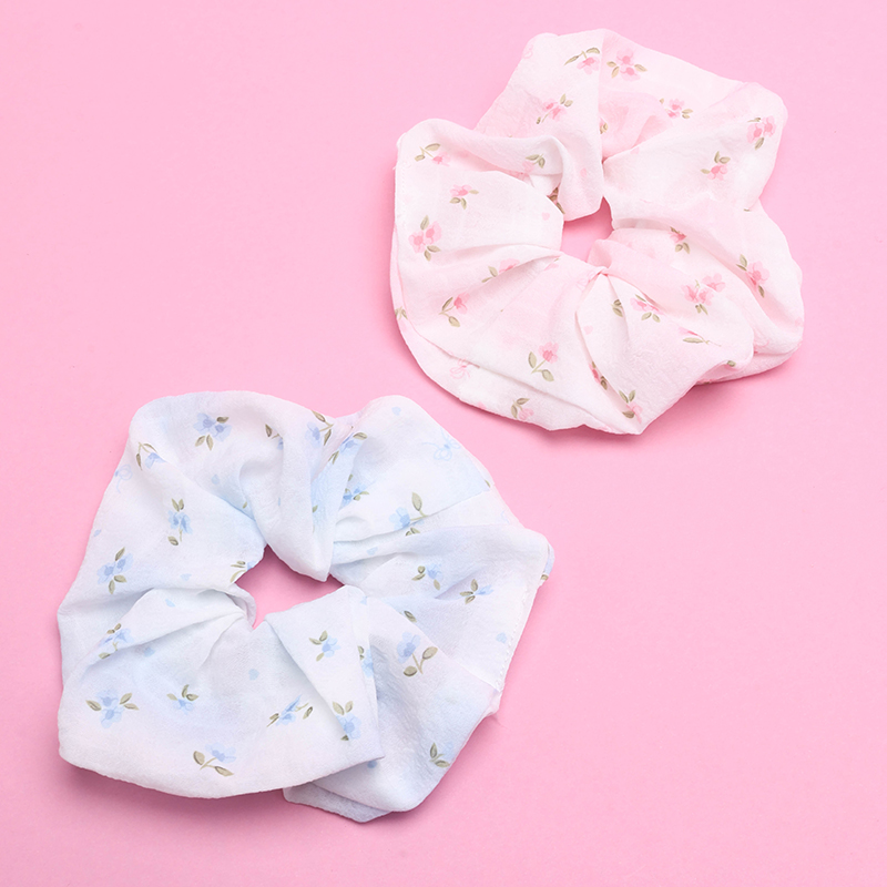 Fresh Floral Decal Polyester Hair Scrunchie 4012101929