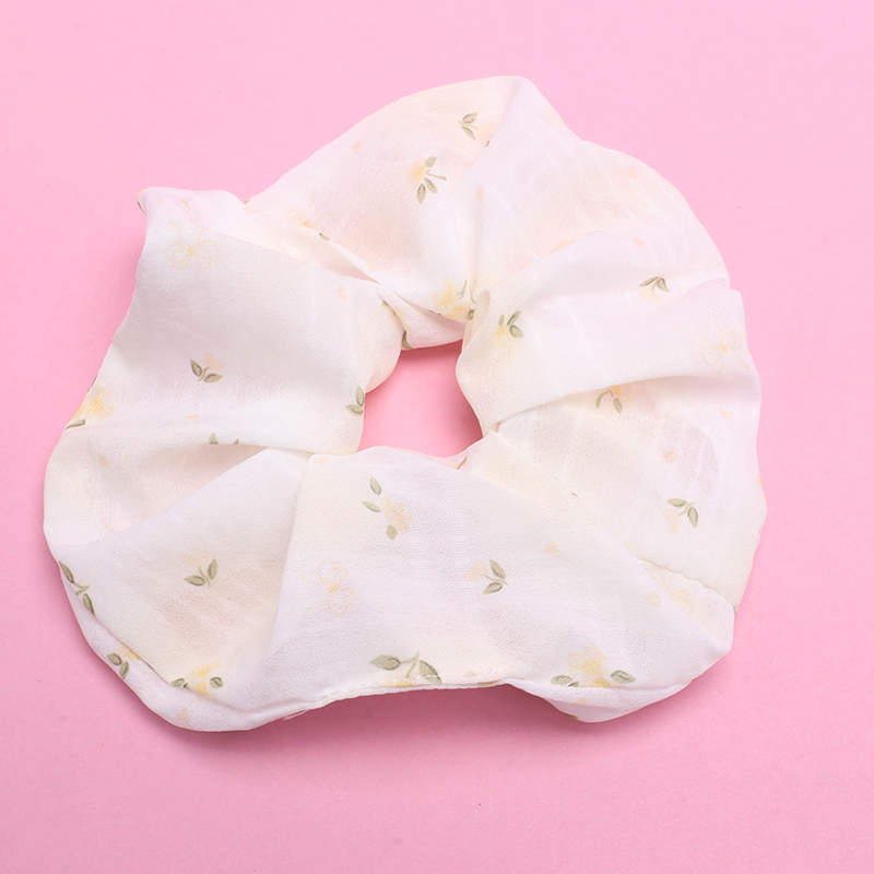 Fresh Floral Decal Polyester Hair Scrunchie 4012101929