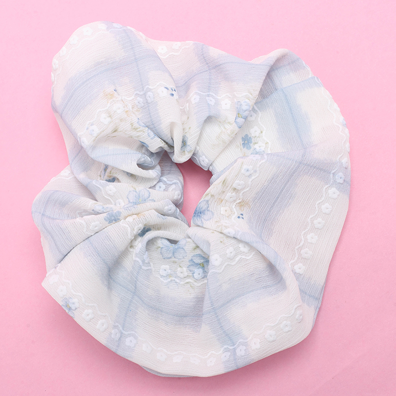 New Embroidery Floral Circle Cloth Hair Tie 4012101939