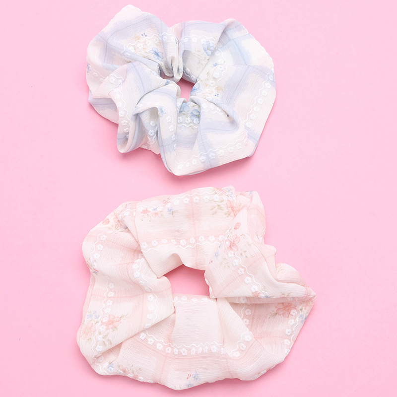 New Embroidery Floral Circle Cloth Hair Tie 4012101939