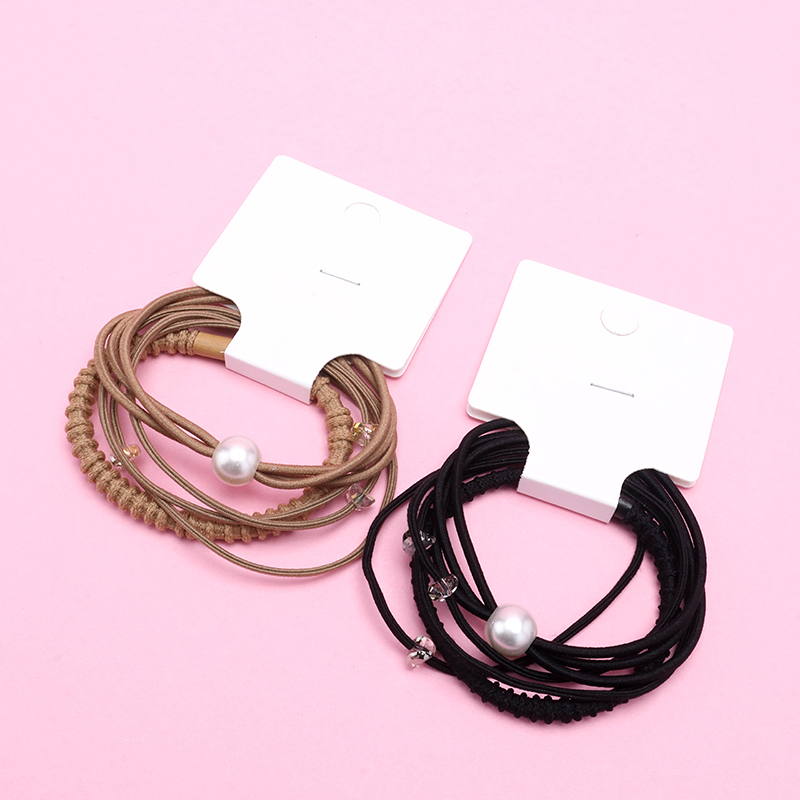Three Curry Color Pearl Accessories Rubber Band Combination 4012202391