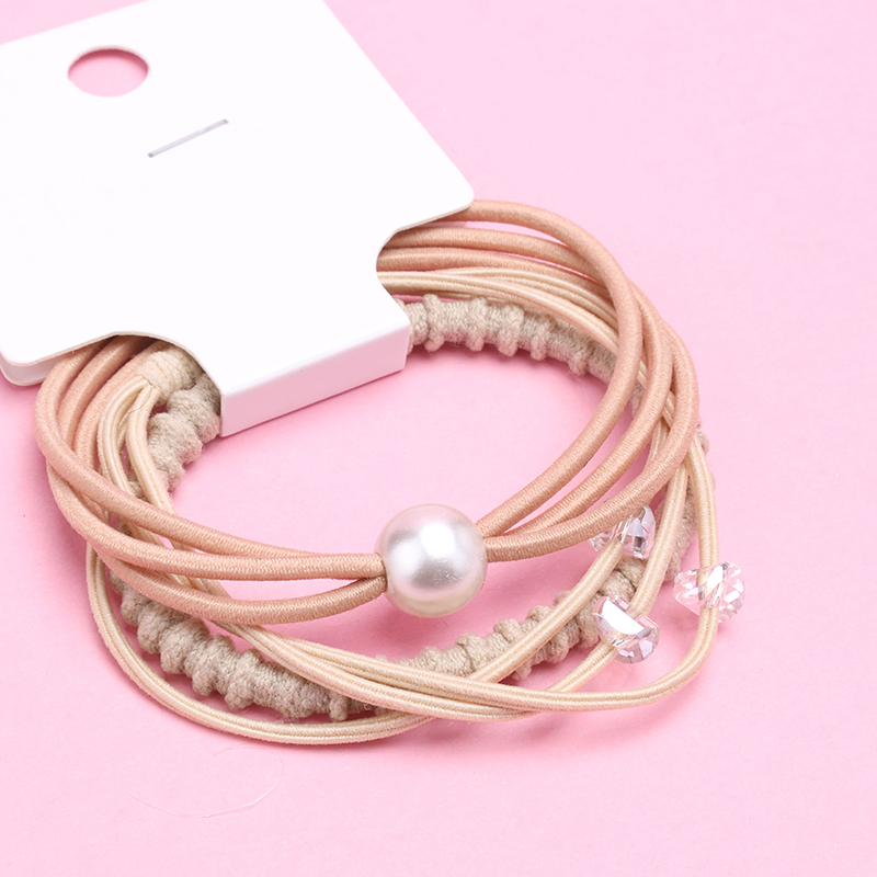 Three Curry Color Pearl Accessories Rubber Band Combination 4012202391
