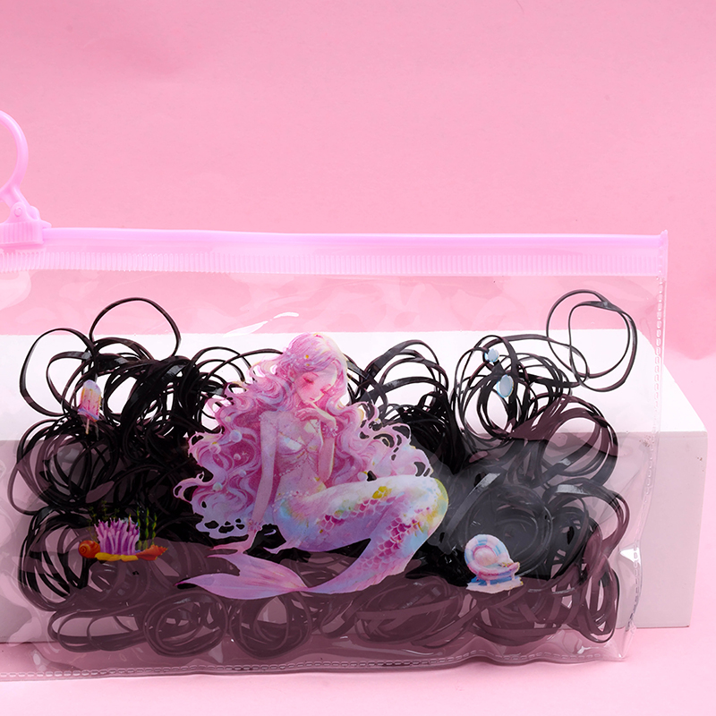 Pocket Zipper Bag Pull Black SBS Elastomer Hair Tie