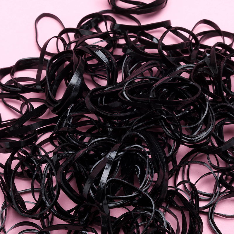 Pocket Zipper Bag Pull Black SBS Elastomer Hair Tie