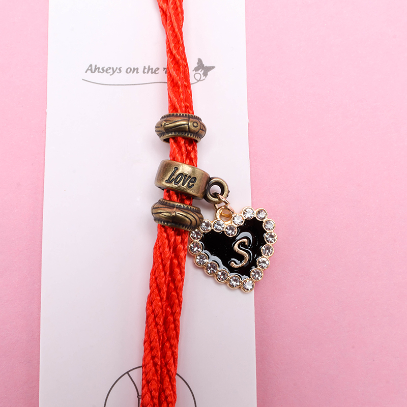 Red Enamel Rhinestone Bracelet