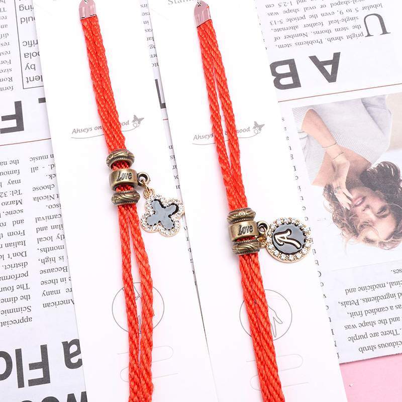 Red Enamel Rhinestone Bracelet