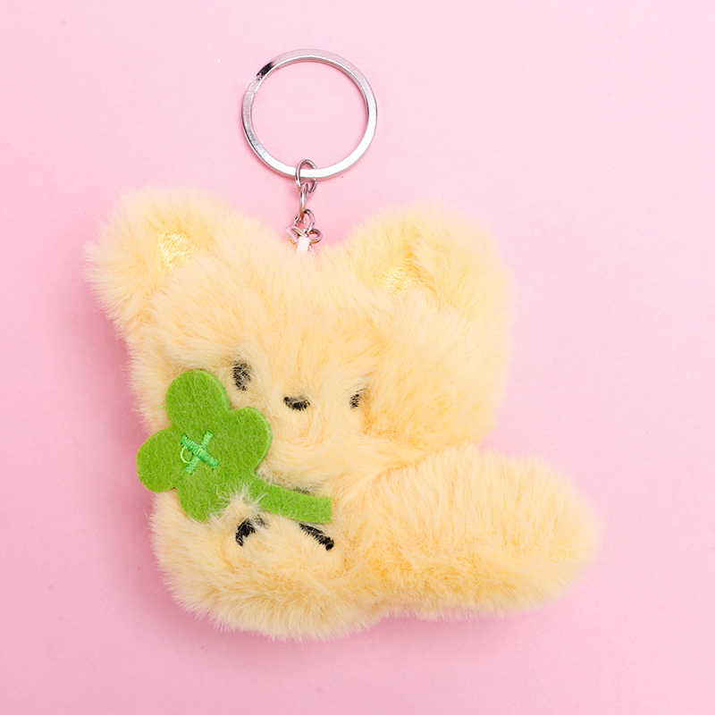 Clover Fox Plush Bag Charm